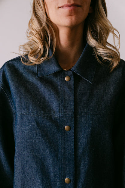 Veste en denim italien brut oversize taille unique. 
made in France. 